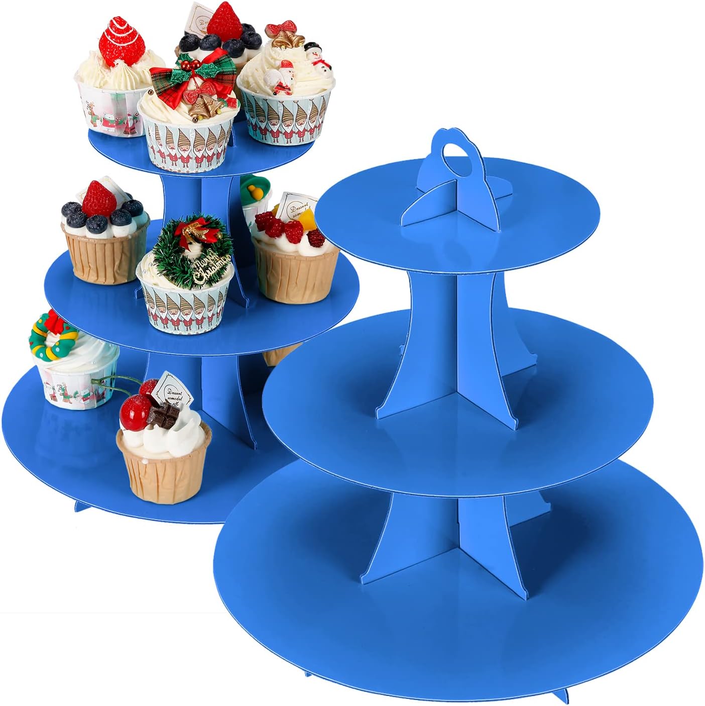 Cupcake Stand Tier - 3-Tier Cupcake Stand, 2Pcs, Sturdy Cardboard