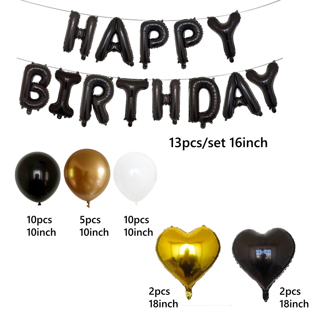 42pcs black and gold birthday  - Balloon Pump Hand review and price
