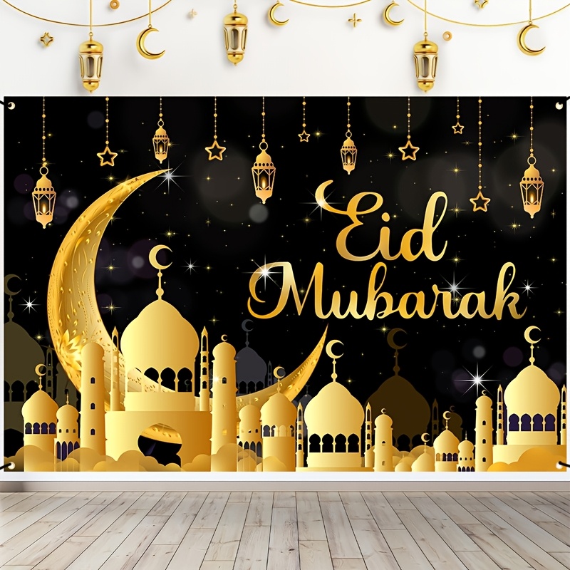 VIKAMA Eid Al Fitr Happy Backg - Party Banner Gold review and price