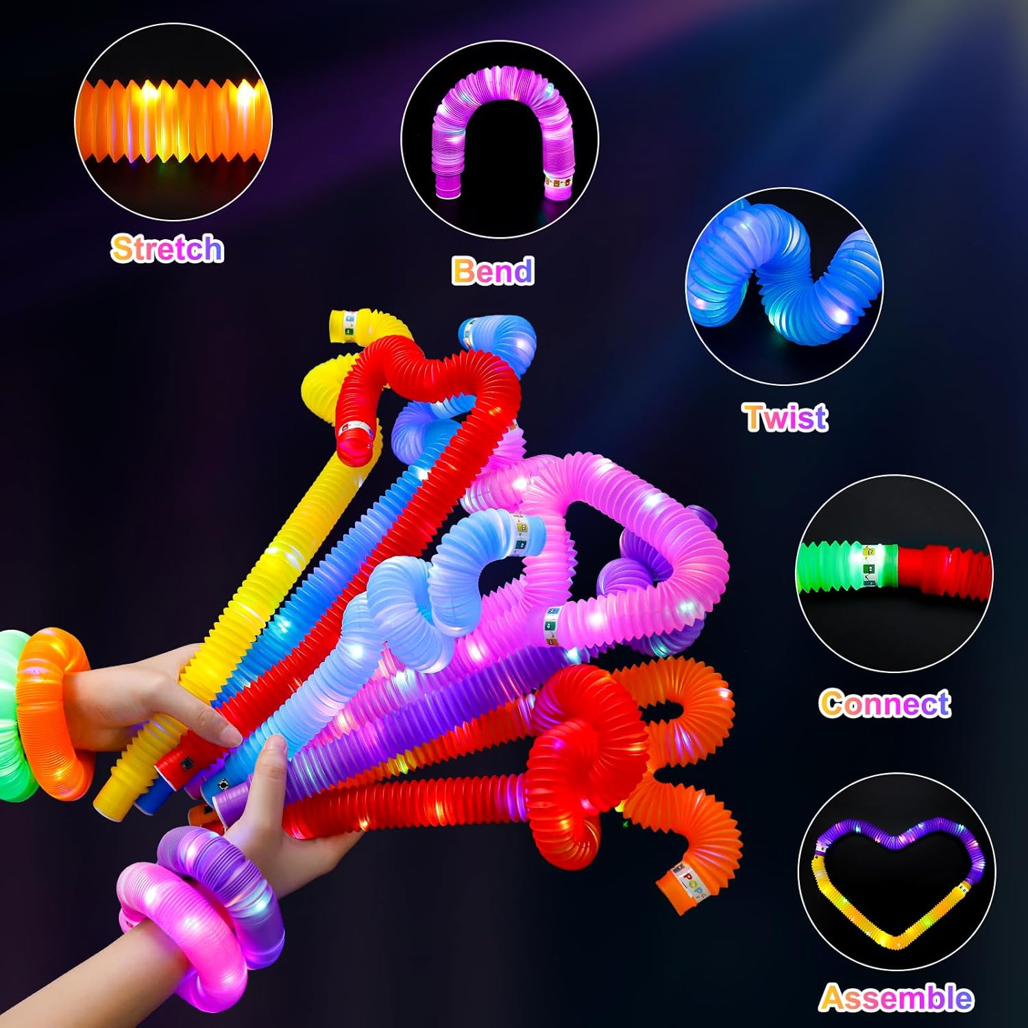 2/6/12 pcs LED Flash Pop Tubes - Cotton Candy Cone review and price
