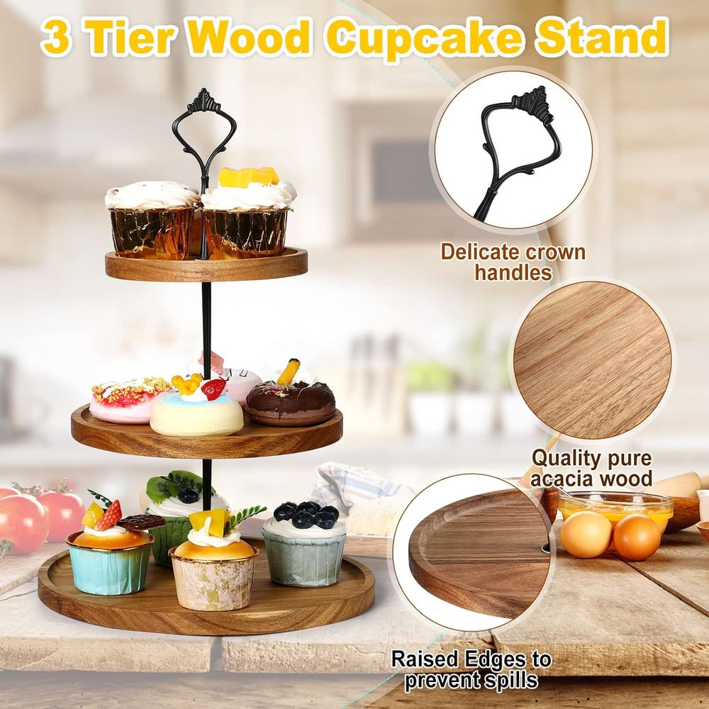 3 Set 3 Tier Wood Cupcake Stan - Cupcake Stand Tier review and price