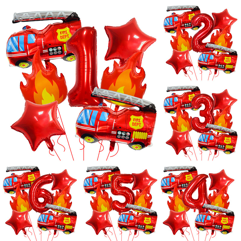 7PCS Fire Truck Themed Flame N - Balloon Arch Kit review and price