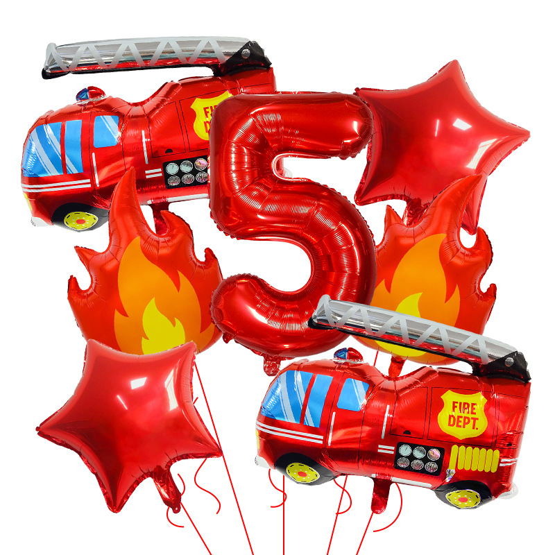 7PCS Fire Truck Themed Flame N - Balloon Arch Kit review and price