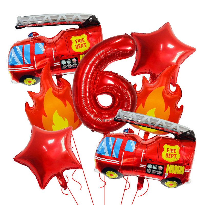 7PCS Fire Truck Themed Flame N - Balloon Arch Kit review and price