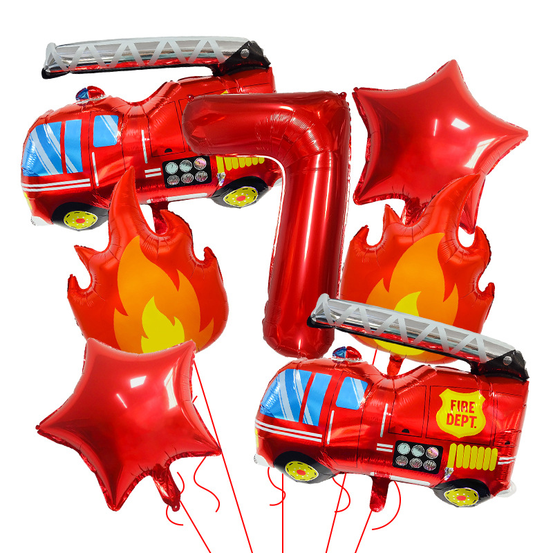 7PCS Fire Truck Themed Flame N - Balloon Arch Kit review and price