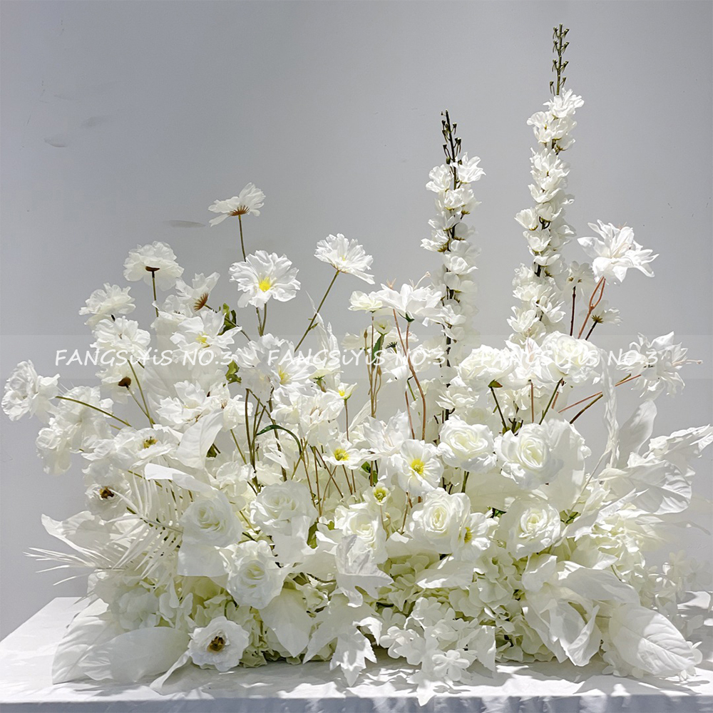 100/50CM Artificial White Rose - Flower Wall Panel review and price