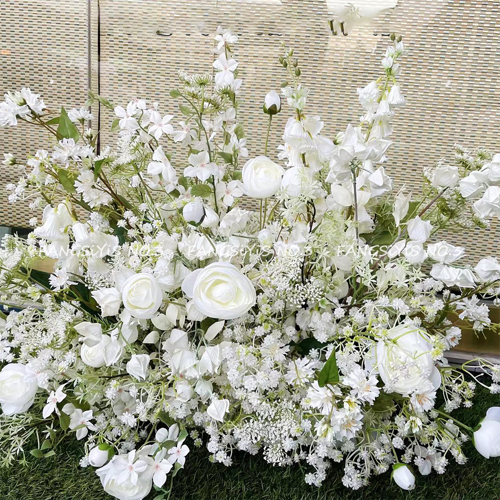 100/50CM Artificial White Rose - Flower Wall Panel review and price