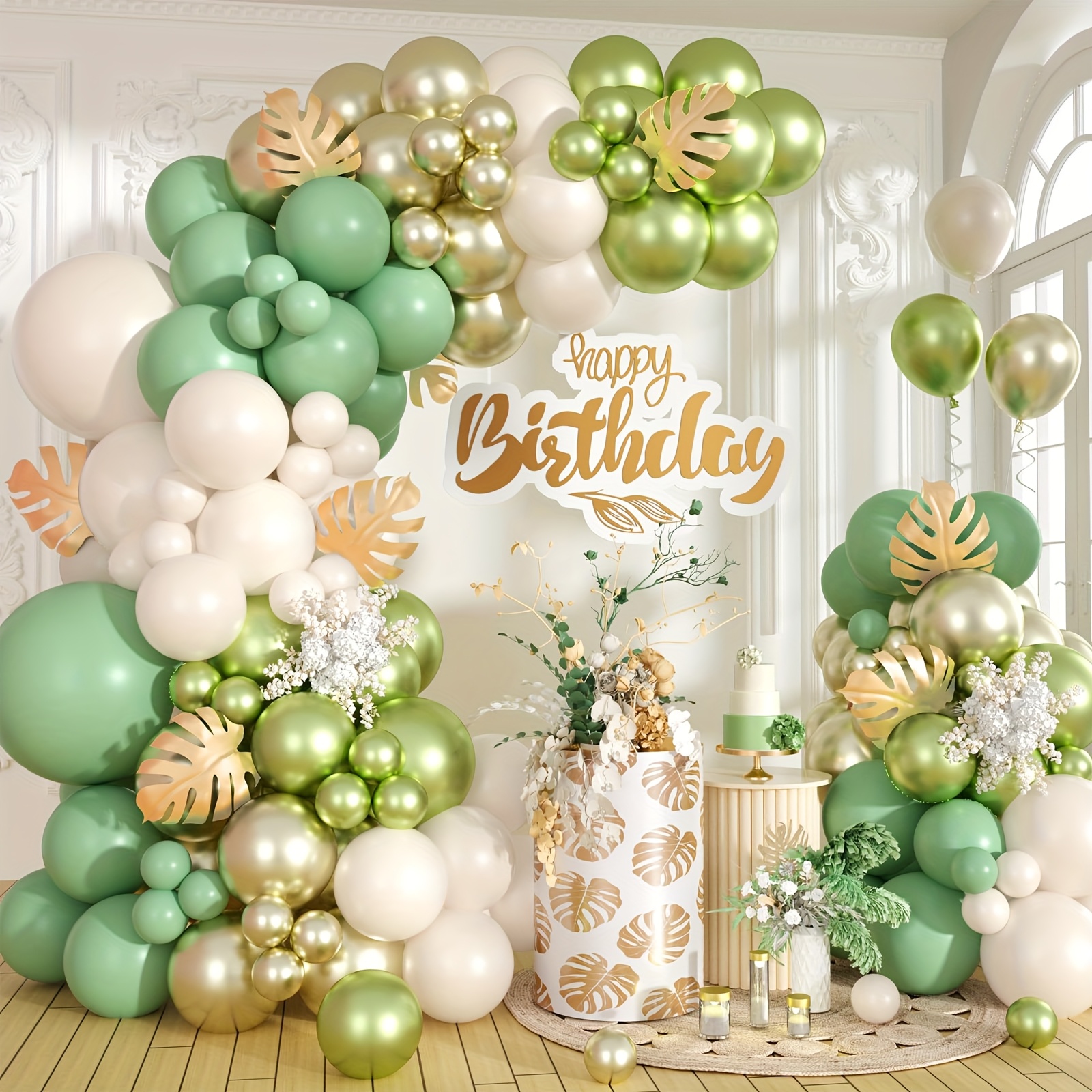 88pcs Sage Green & Golden Ball - Balloon Arch Kit review and price