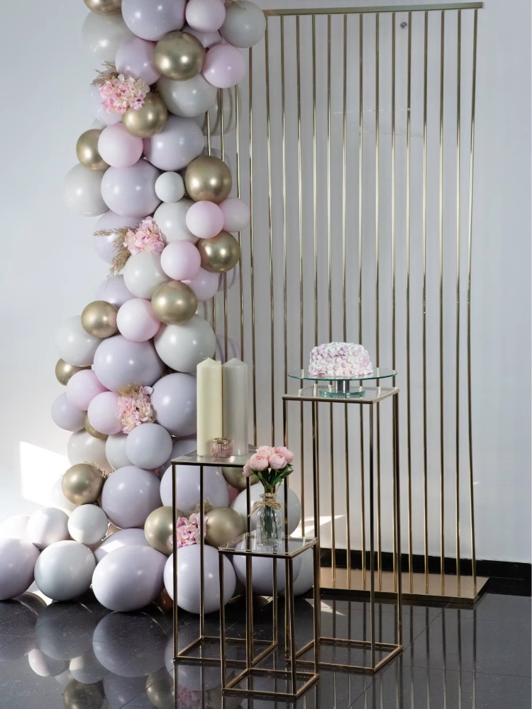 Shiny Gold Metal Frame Flower  - Dessert Table Backdrop review and price