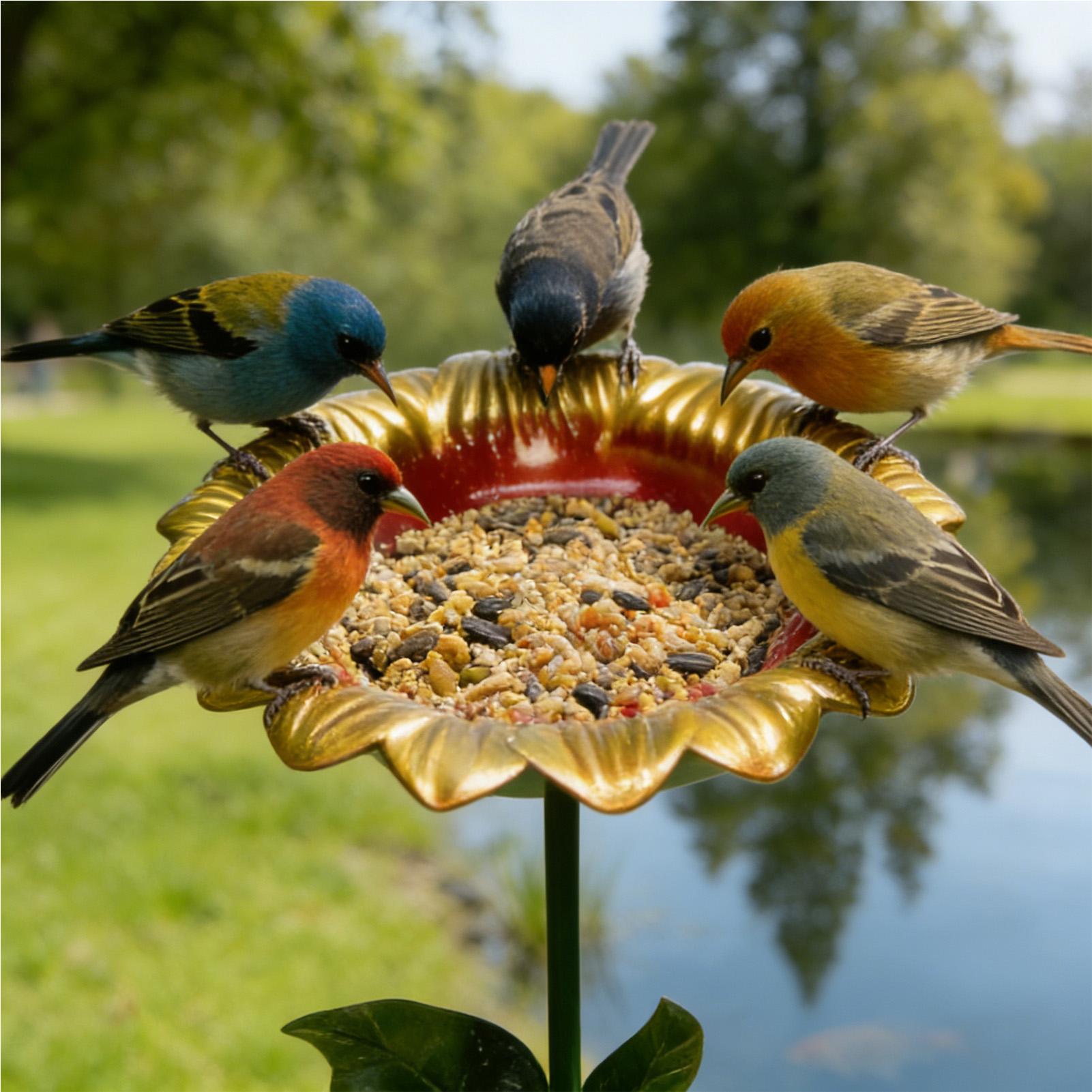 Outdoor Bird Bath Metal Sunflo - Event Support review and price