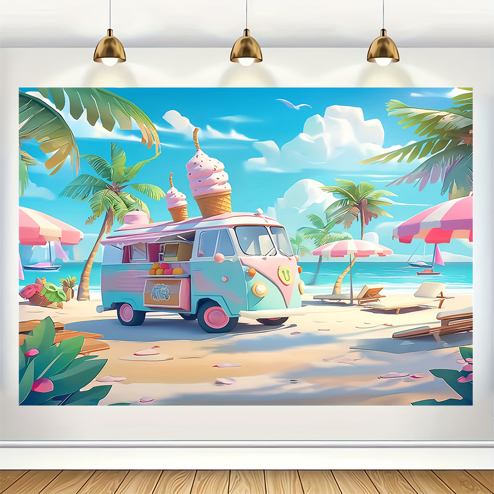 Sweet Ice Cream Theme Backdrop - Dessert Table Backdrop review and price