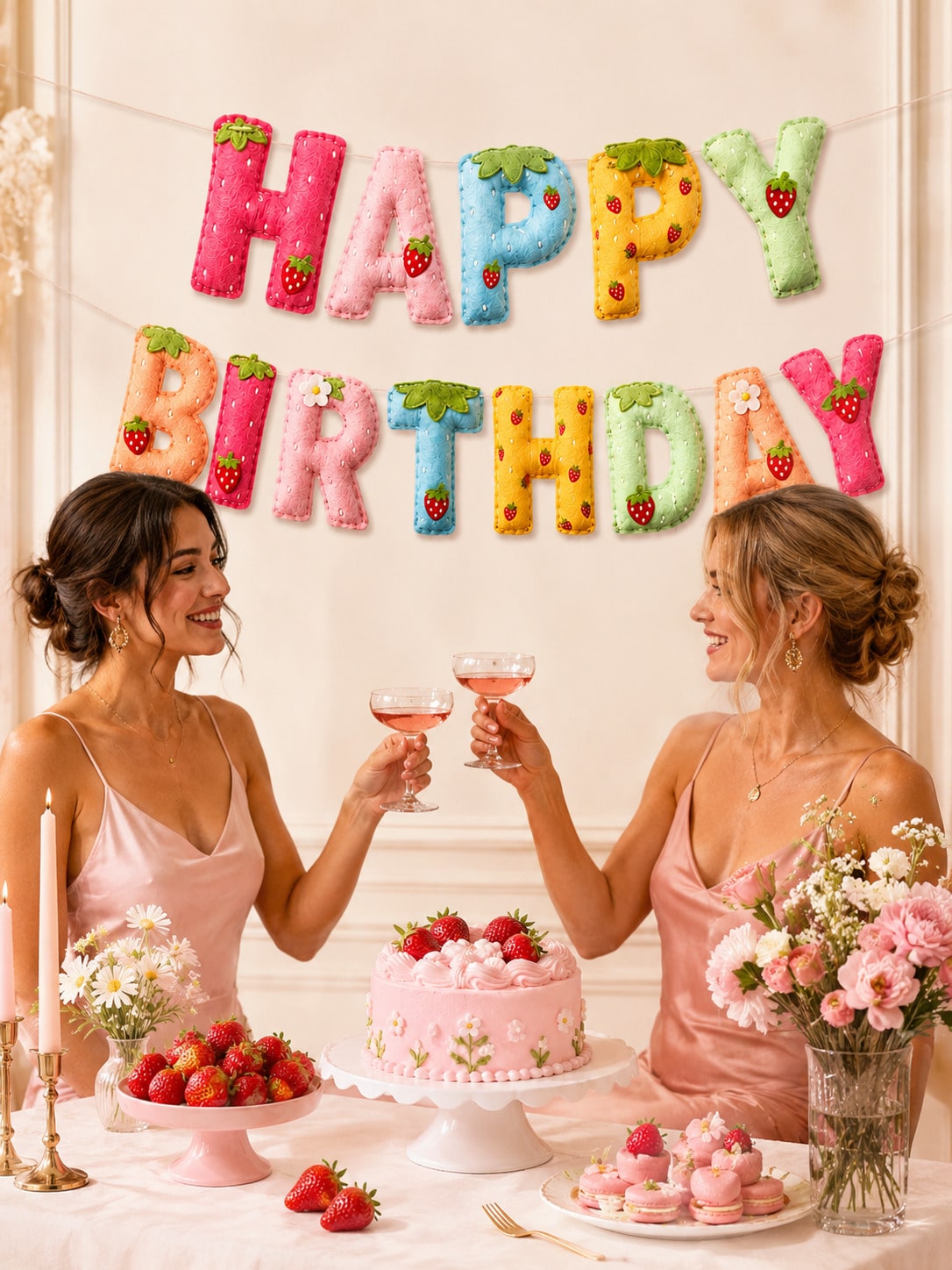 Strawberry Theme Happy Birthda - Dessert Table Backdrop review and price