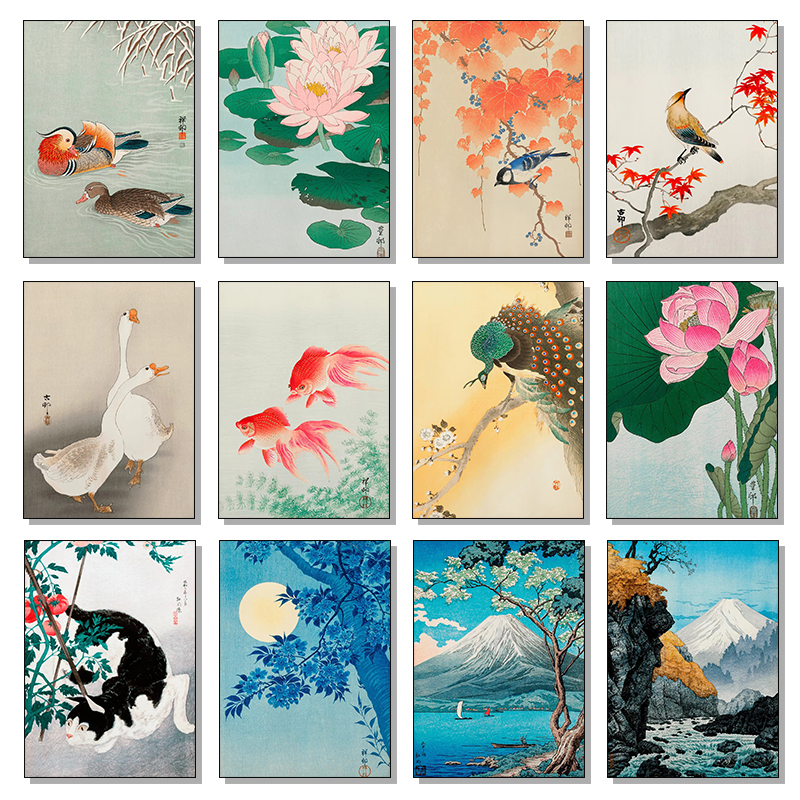 Retro Japanese Flowers Cat Dog - Flower Wall Panel review and price