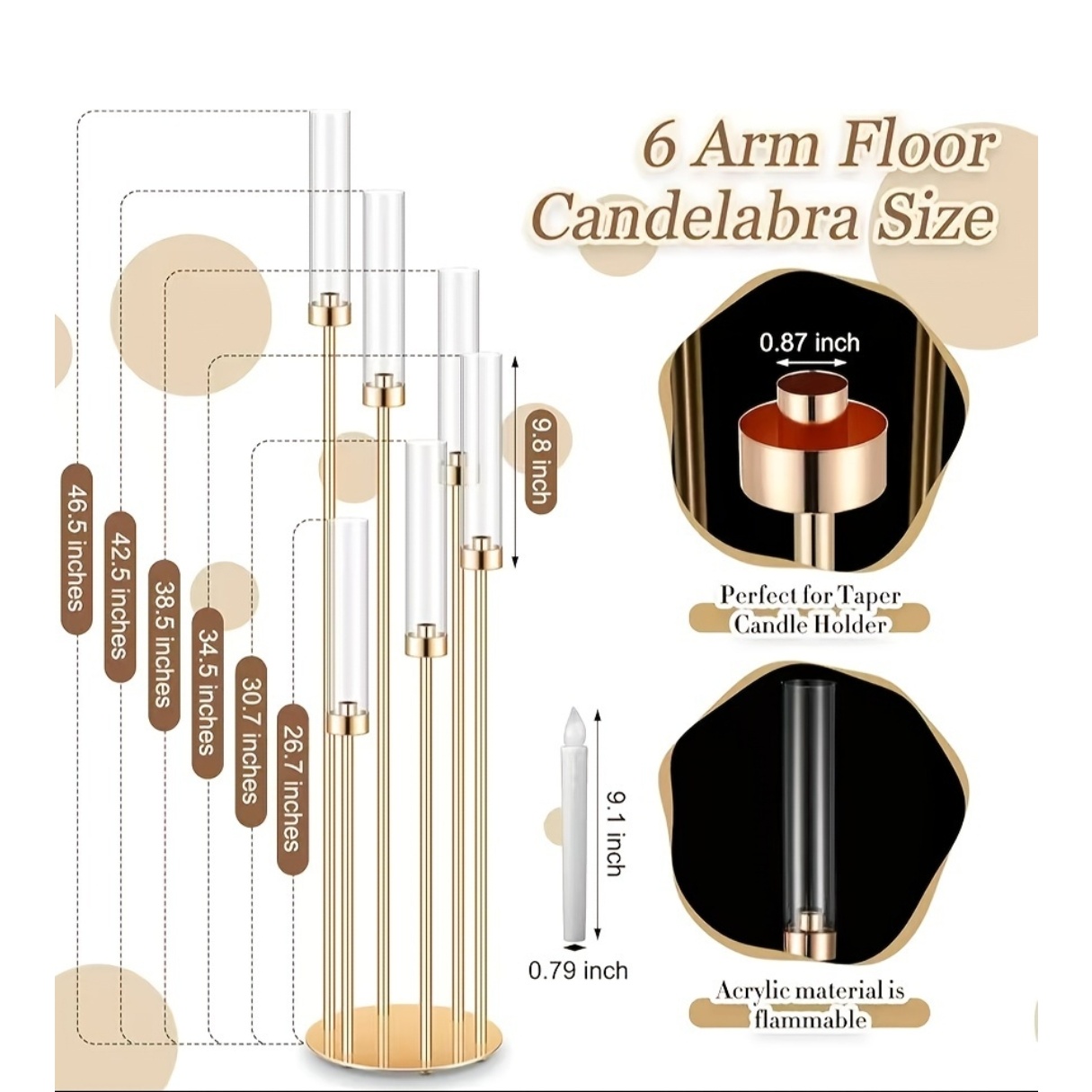 2 Sets Floor Candelabra 6 Arms - Centerpiece Stick review and price