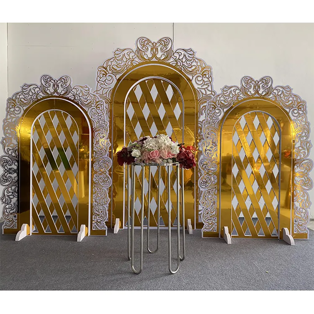Hot Sale Gold Trim Flower Acry - Party Event Supplier review and price