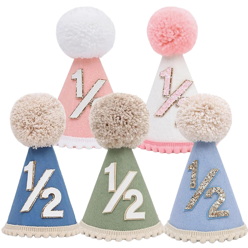1/2 Birthday Hat Mini Cone Hat - Party Hat Cone review and price