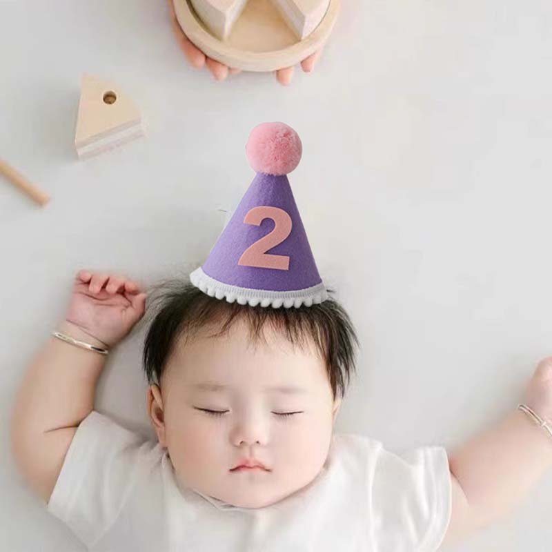 Purple Birthday Hat 1 2 3 4 5  - Party Hat Cone review and price