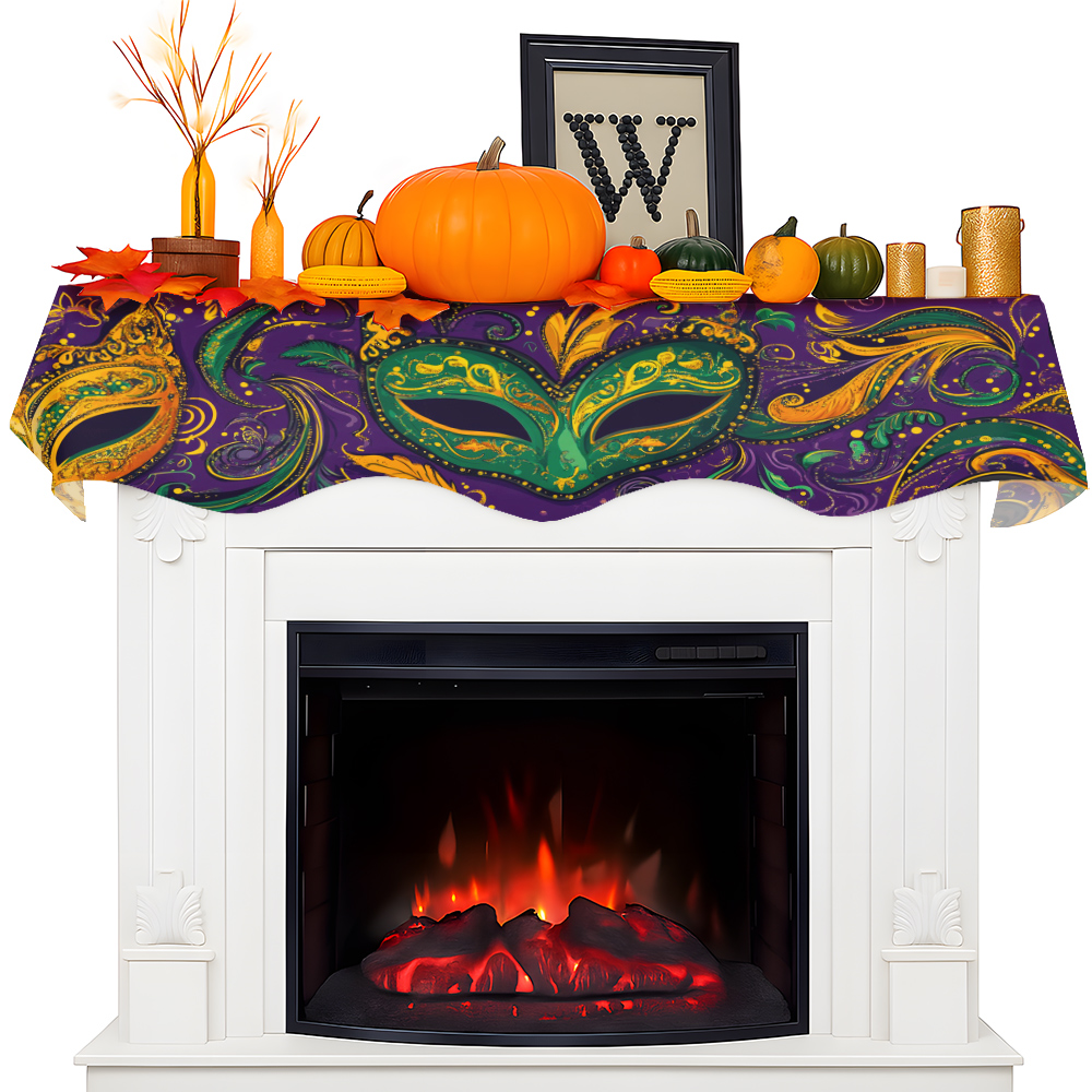 1Pc Carnival Mask Fireplace Sc - Party Banner Gold review and price
