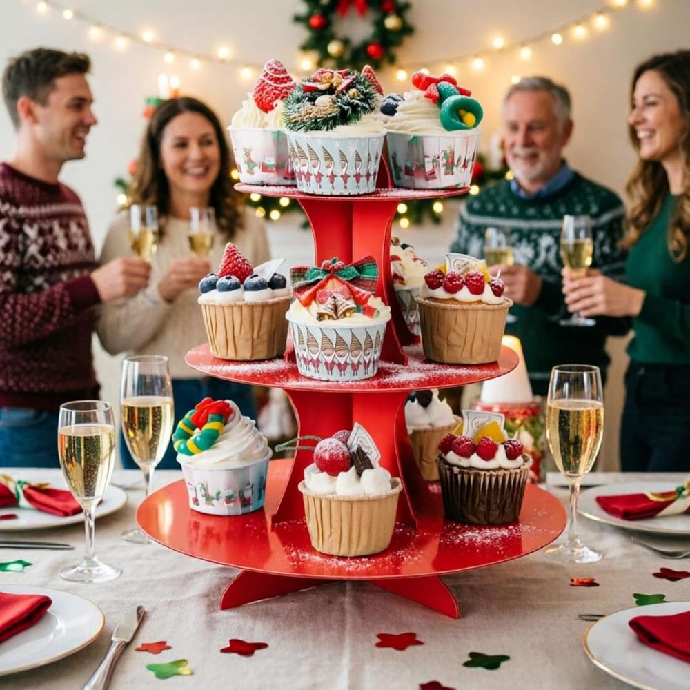 3-Tier Red Cupcake Stand, Disp - Cupcake Stand Tier review and price