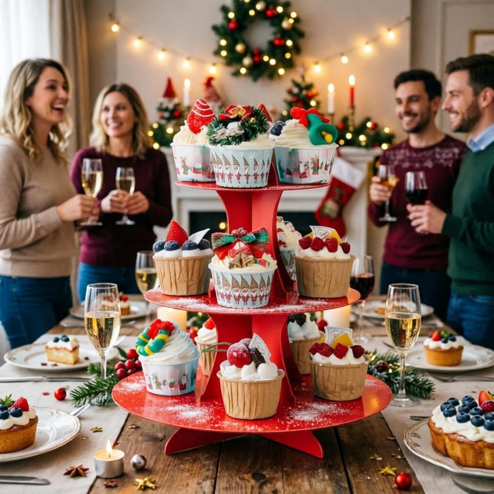 3-Tier Red Cupcake Stand, Disp - Cupcake Stand Tier review and price