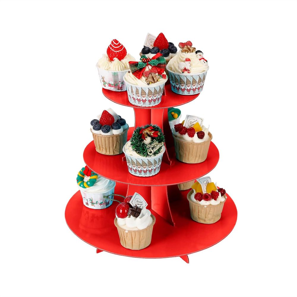 3-Tier Red Cupcake Stand, Disp - Cupcake Stand Tier review and price