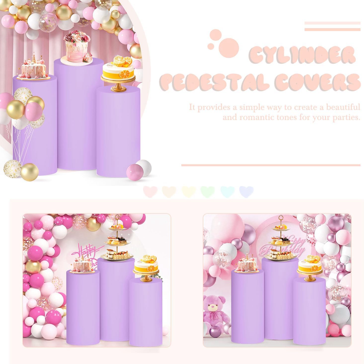 Yeele Purple Cylinder Stand Co - Dessert Table Backdrop review and price