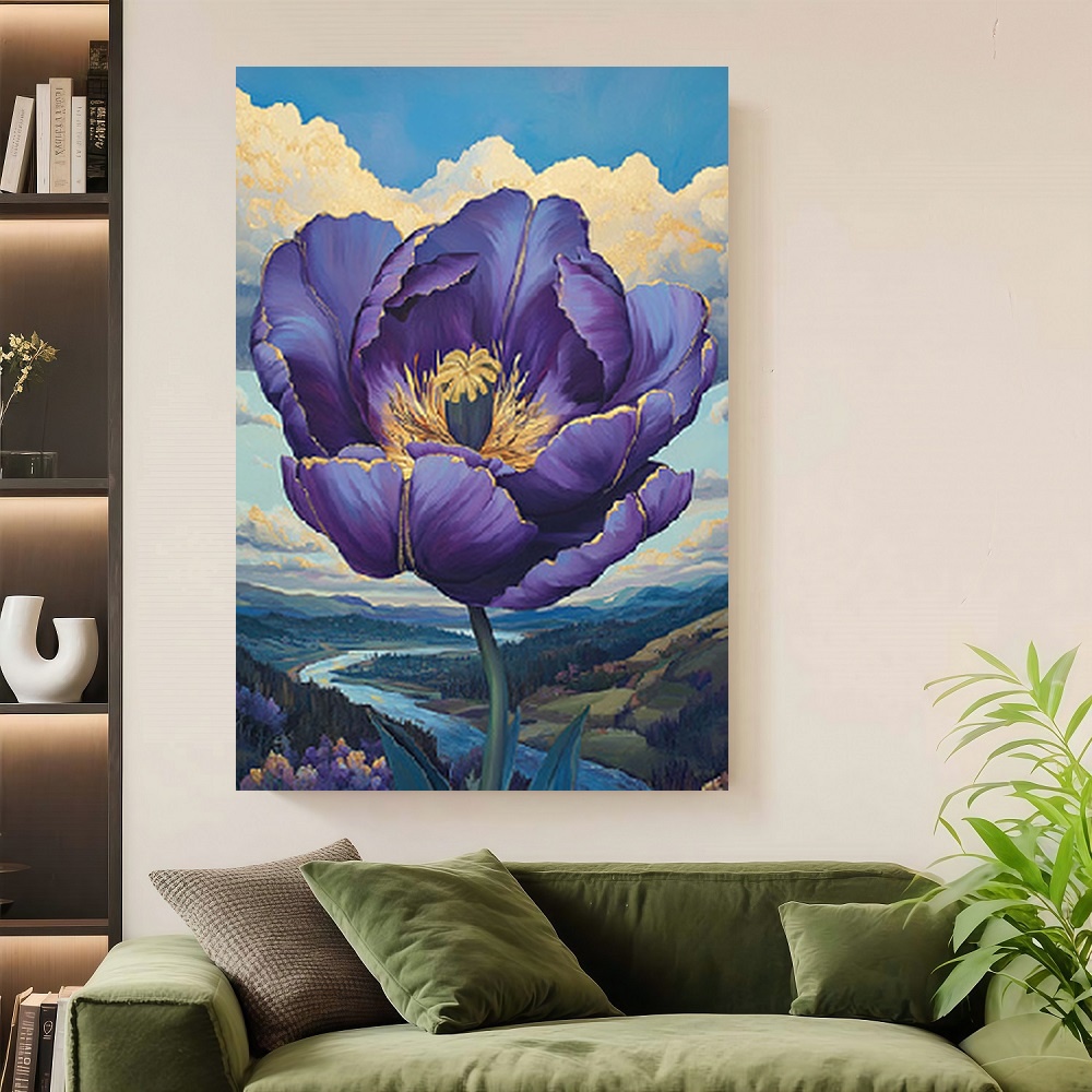 Framed Large Purple Peony Flow - Flower Wall Panel review and price