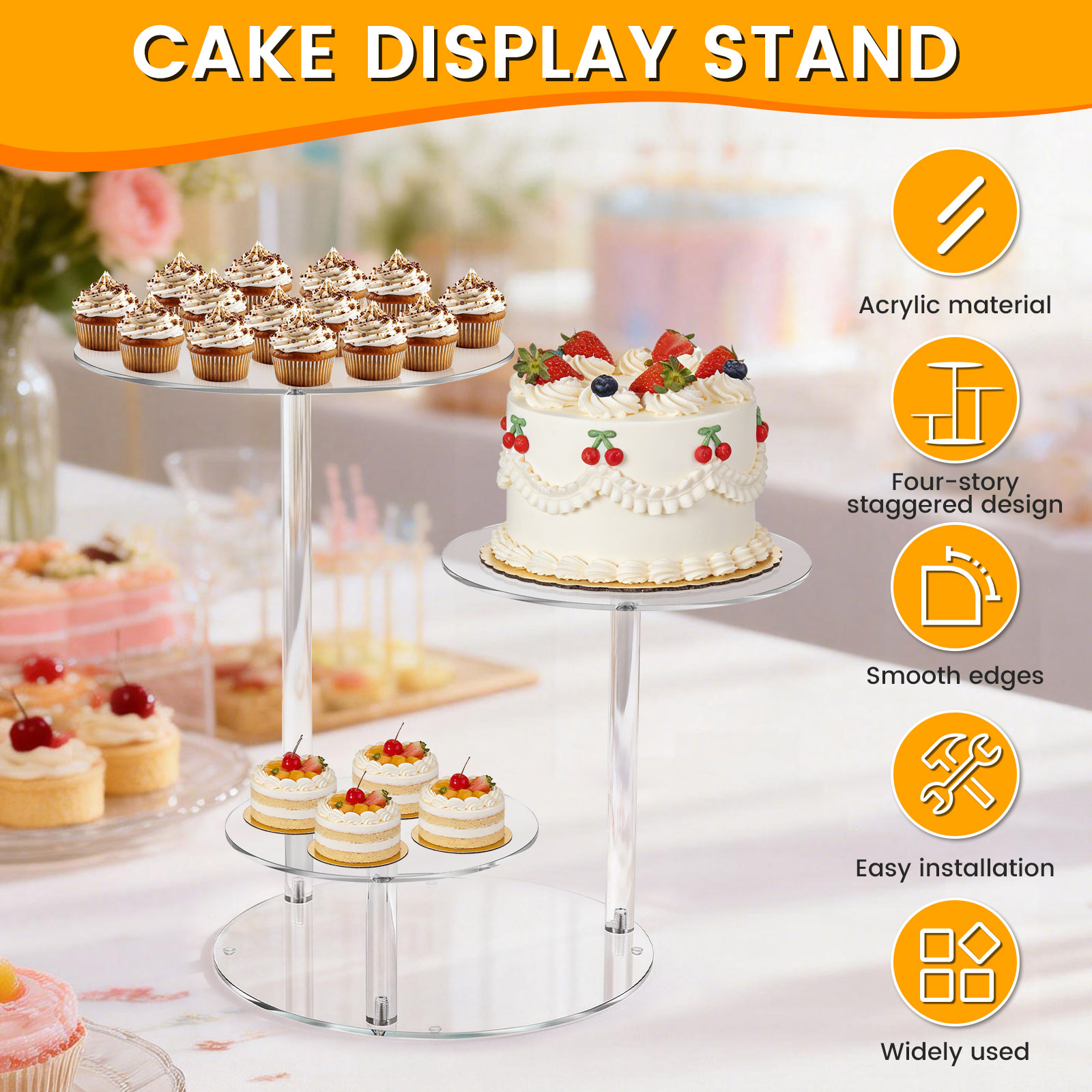 4 Tier Cake Stand Acrylic Tran - Cupcake Stand Tier review and price