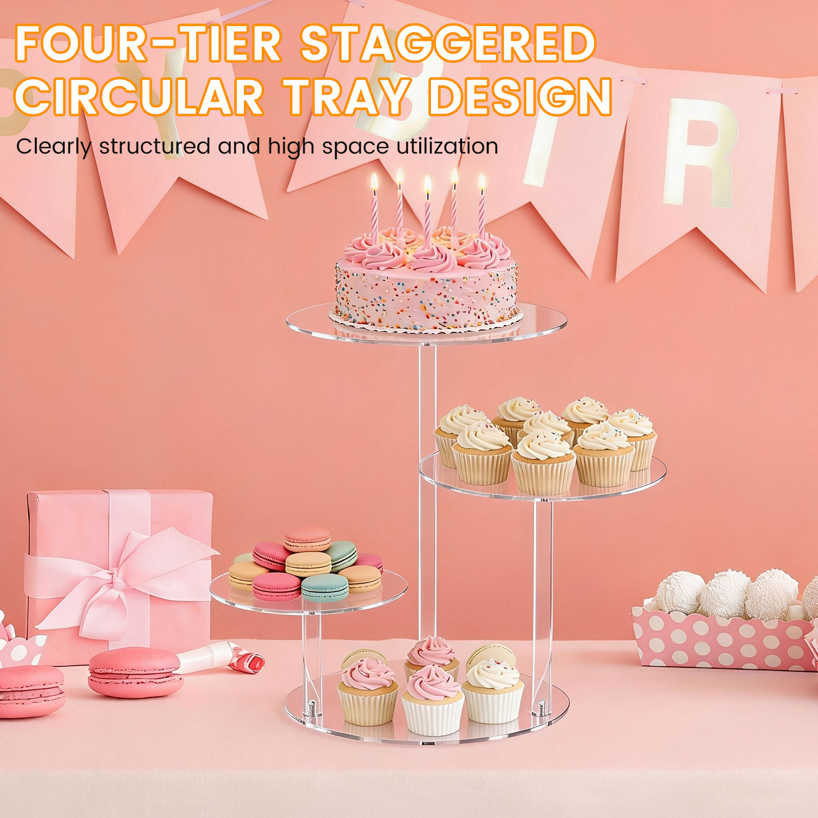 4 Tier Cake Stand Acrylic Tran - Cupcake Stand Tier review and price