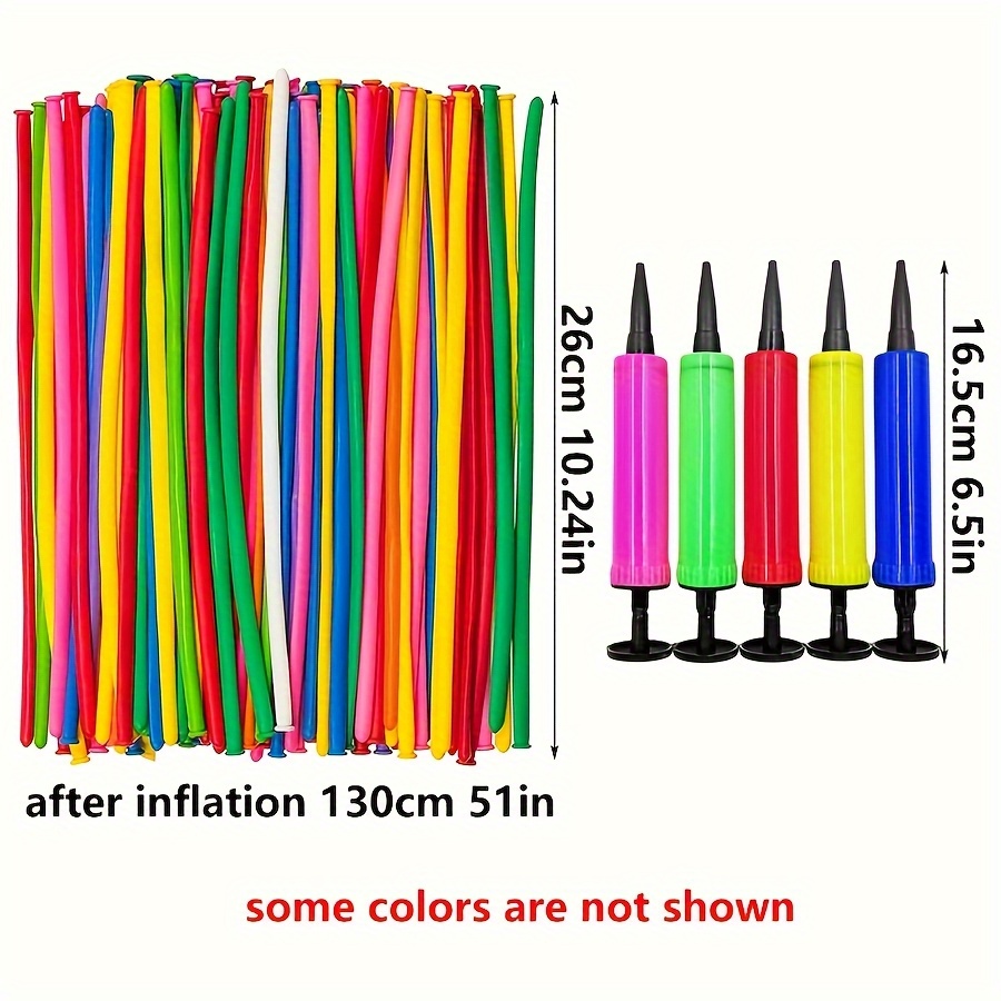 50/100pcs Colorful Long Latex  - Balloon Pump Hand review and price