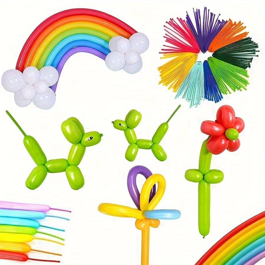 50/100pcs Colorful Long Latex  - Balloon Pump Hand review and price