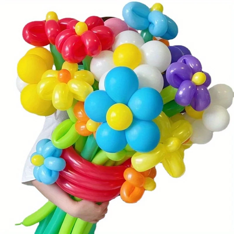 50/100pcs Colorful Long Latex  - Balloon Pump Hand review and price