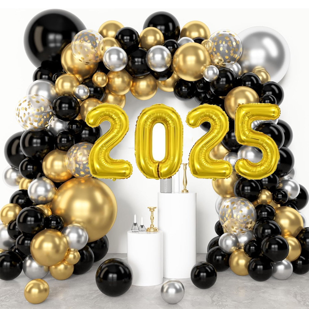 Black Gold Happy Birthday Deco - Balloon Arch Kit review and price