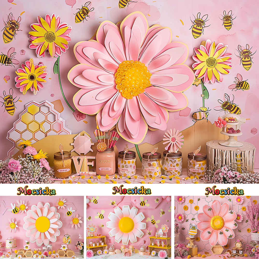 Mocsicka Sweet Daisy Girl Birt - Dessert Table Backdrop review and price