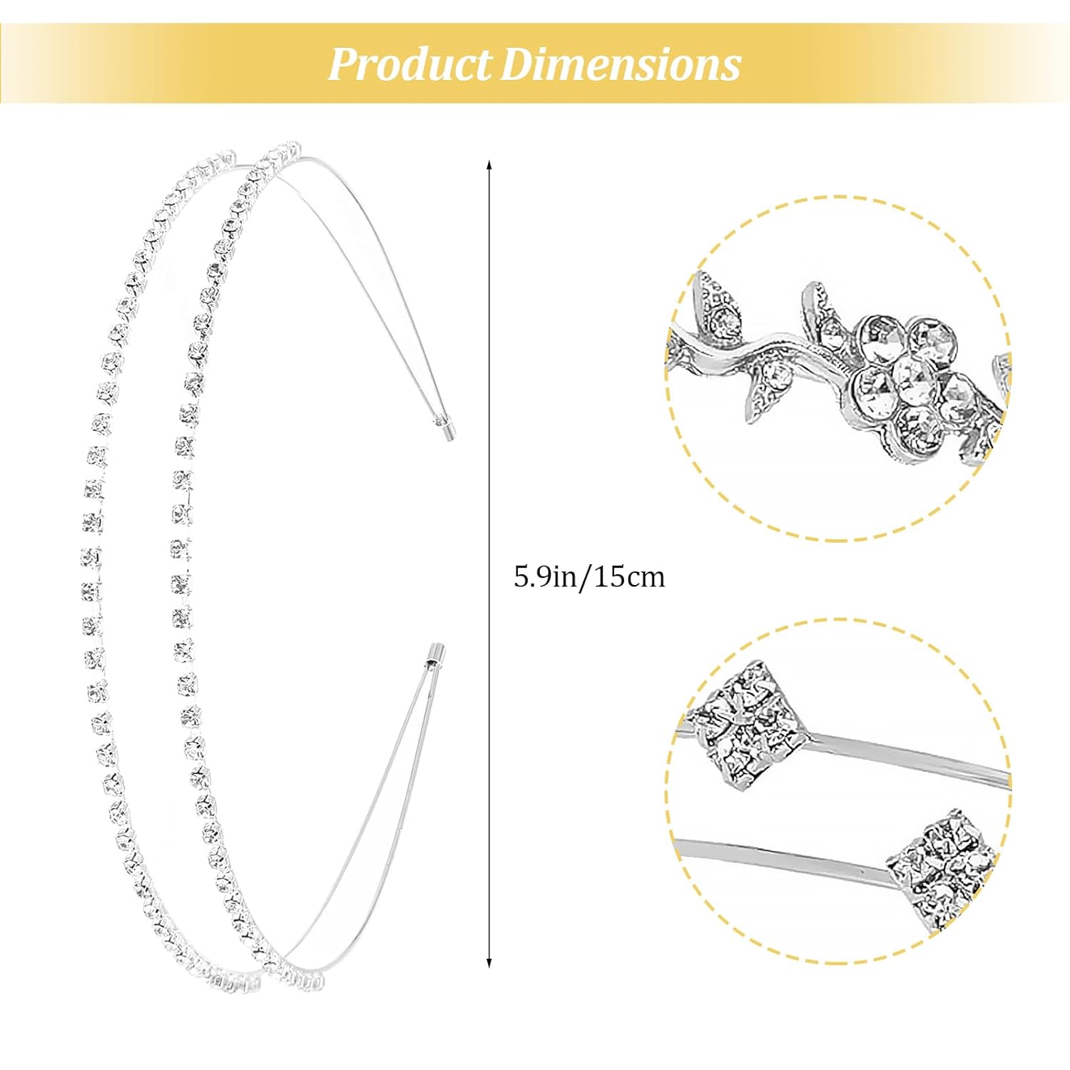 4 Pcs Rhinestone Headband Set  - Event & Party Supply Photos review and price