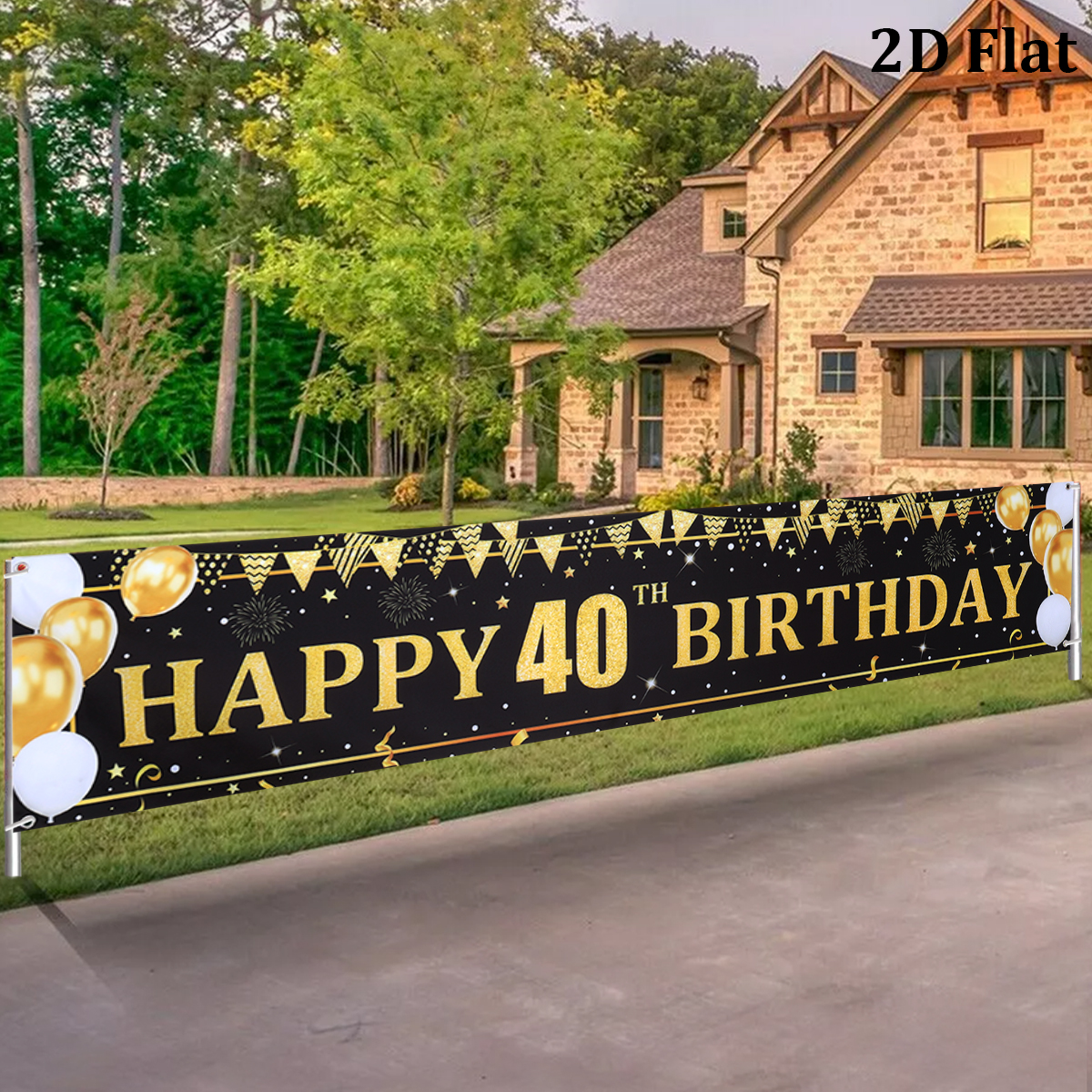 Black Gold Balloons Flags Happ - Party Banner Gold review and price
