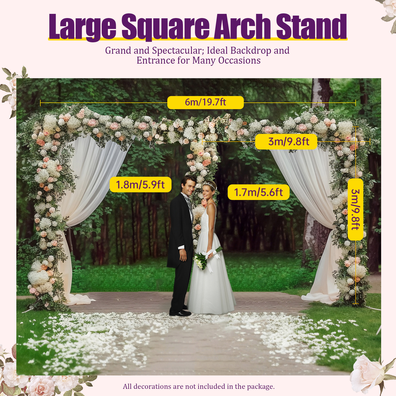 3x6m/10x20ft Metal Wedding Arc - Photo Booth Frame review and price