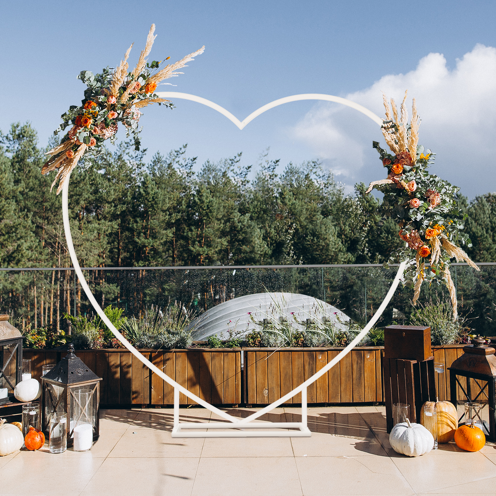 Heart Shaped White Metal Ballo - Balloon Arch Kit review and price