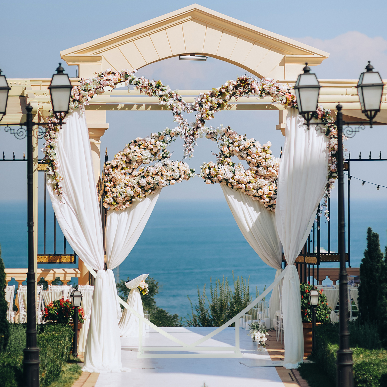 Heart Shaped White Metal Ballo - Balloon Arch Kit review and price