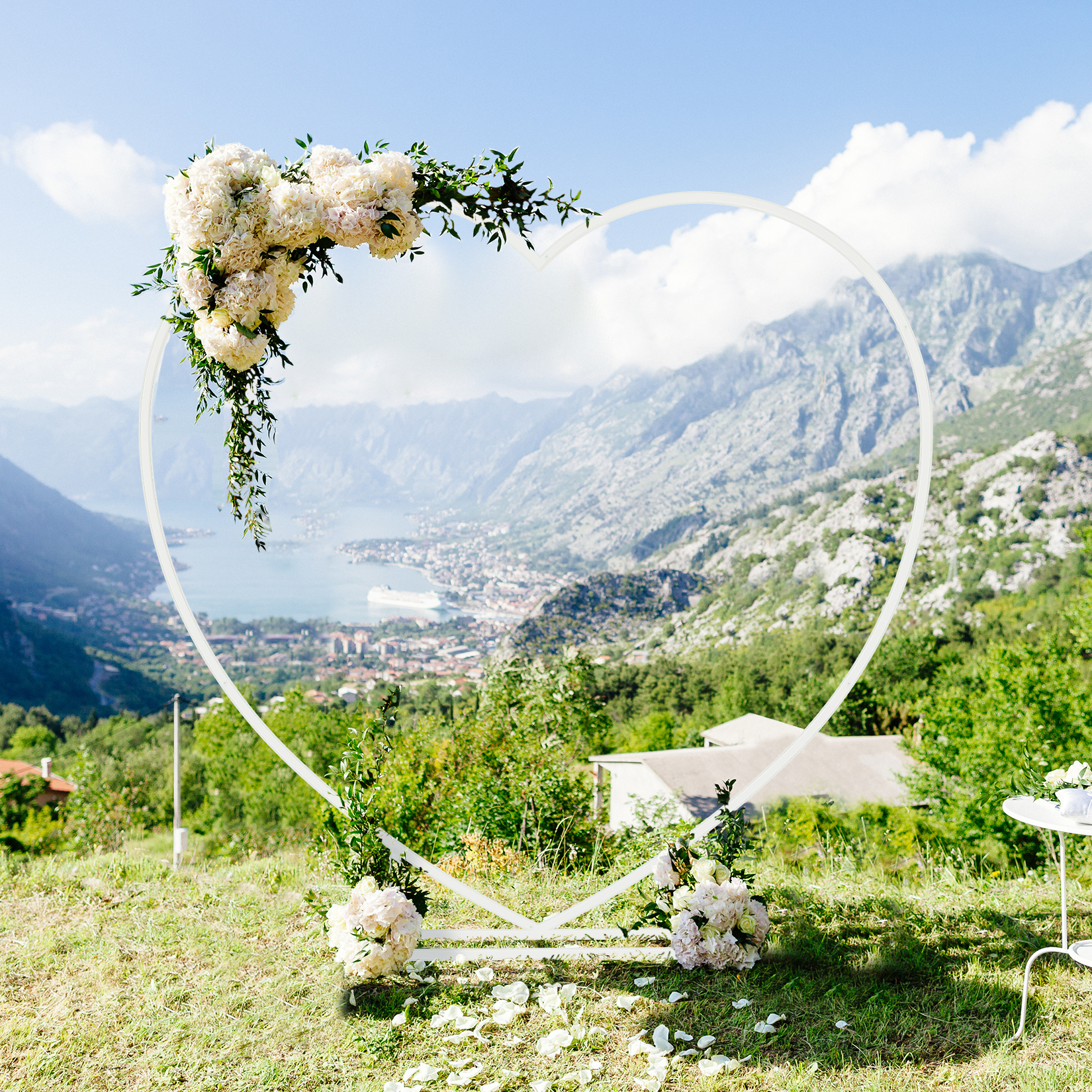 Heart Shaped White Metal Ballo - Balloon Arch Kit review and price