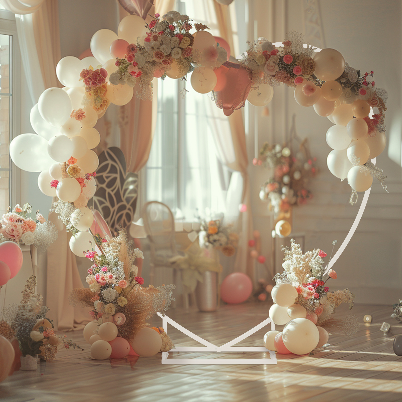 Heart Shaped White Metal Ballo - Balloon Arch Kit review and price