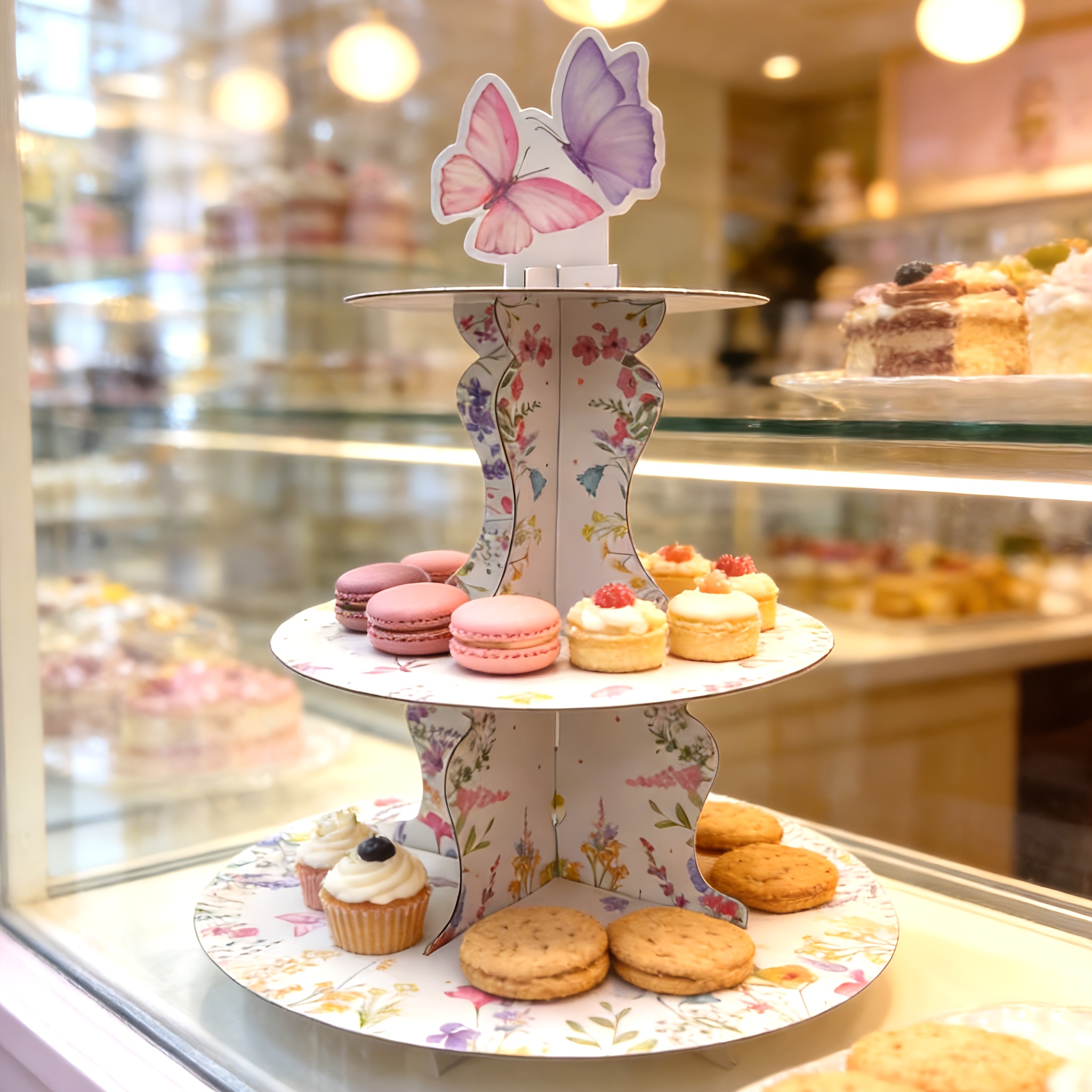 3-Tier Wildflower Butterfly Ca - Cupcake Stand Tier review and price