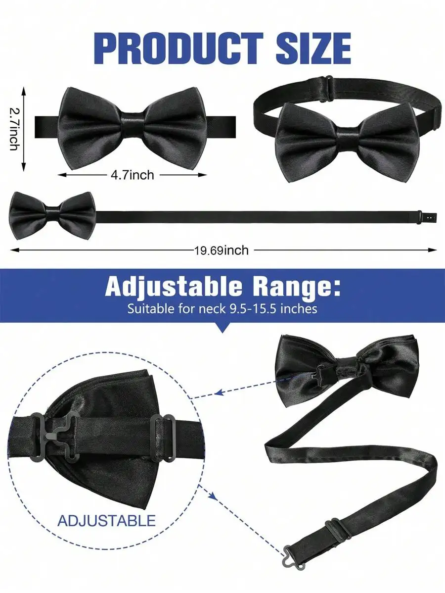 Mens Solid Color Satin Pre-Tie - Event & Party Supply Photos review and price