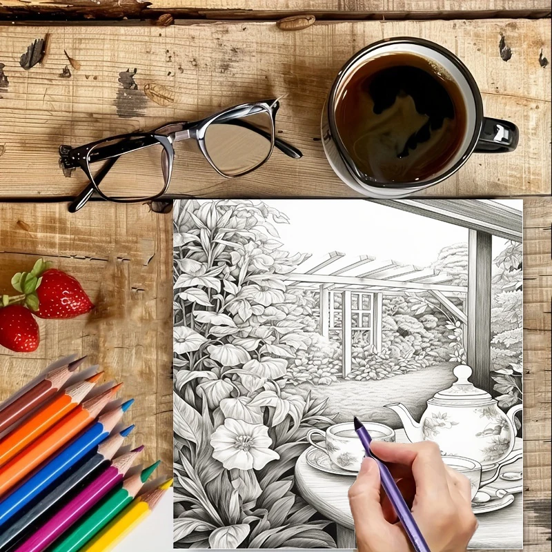 Tea In The Gardens Coloring Bo - Supply Event review and price
