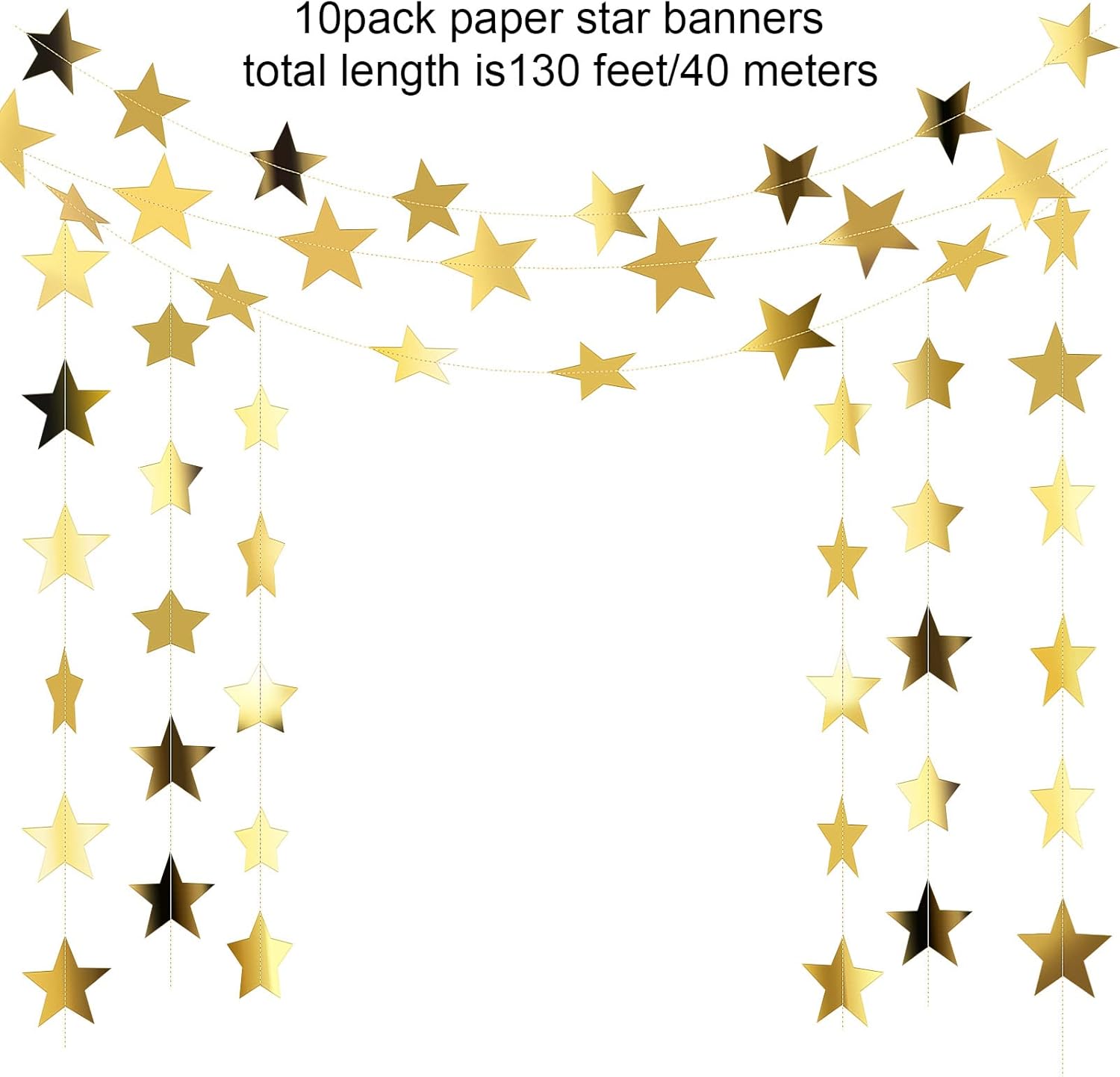 130ft Star Garland Banner for  - Party Banner Gold review and price