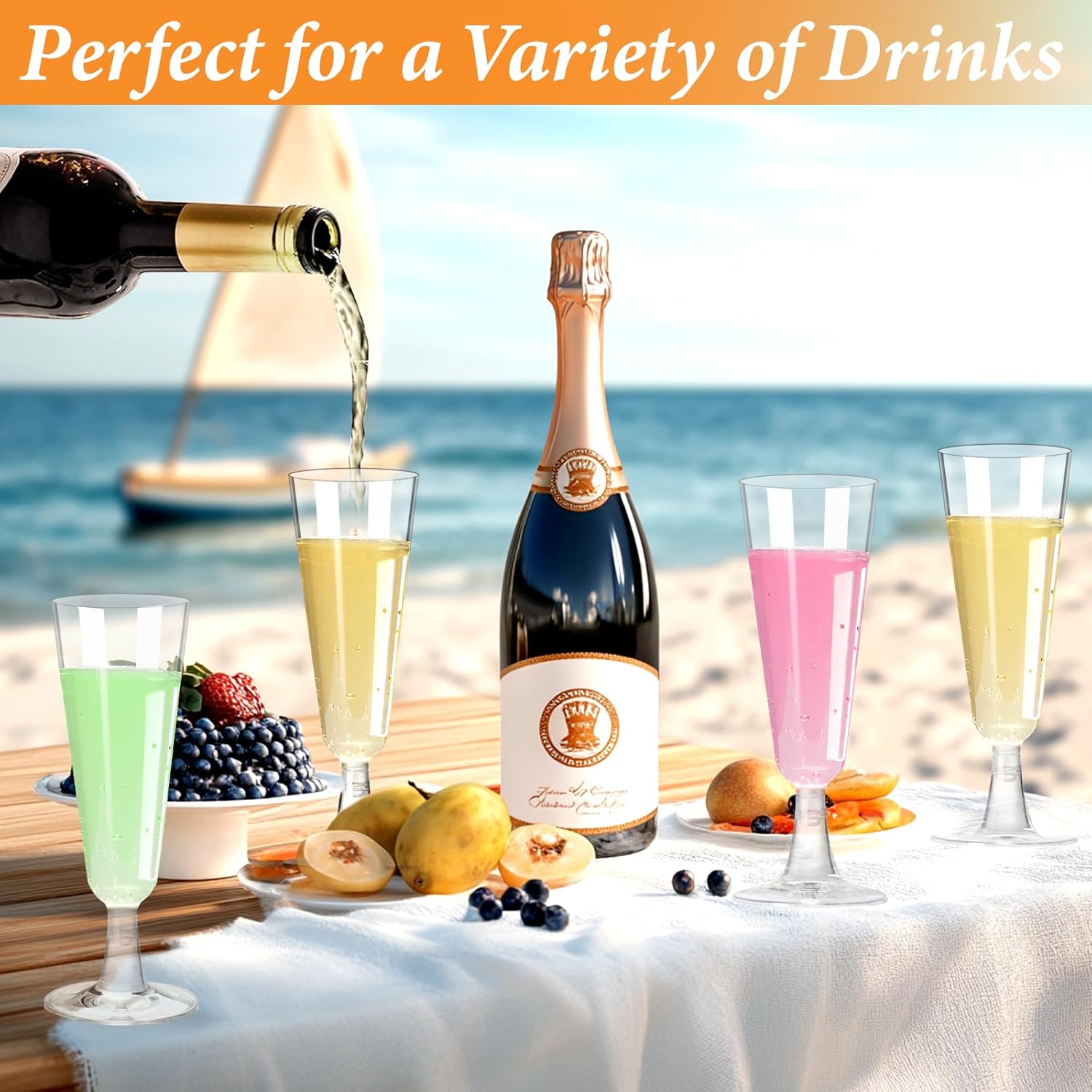 Plastic Champagne Flutes 40 Pa - Eve Party review and price
